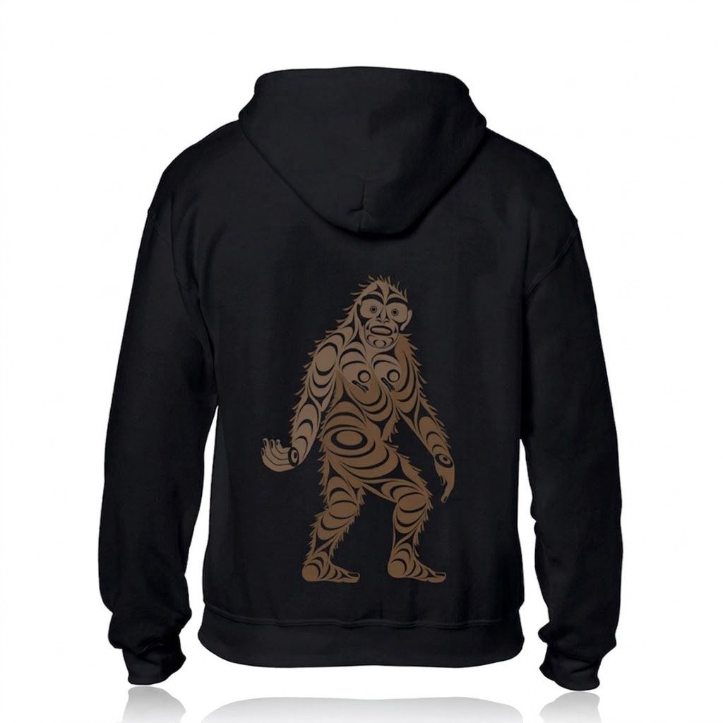 Sasquatch Graphic Zipper Hoodie, Size: Small