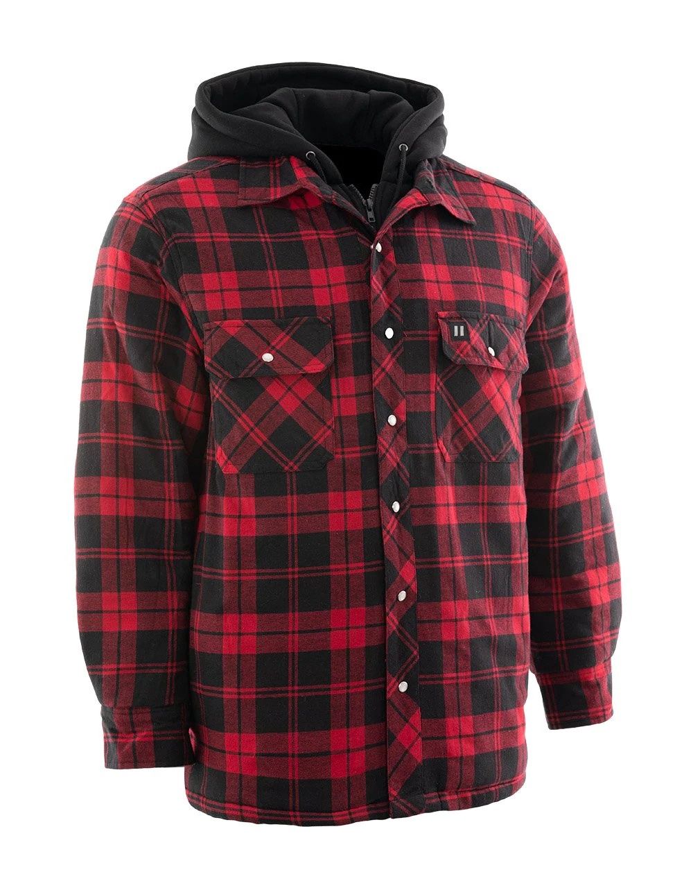 Men’s Flannel Jacket With Hood- Large