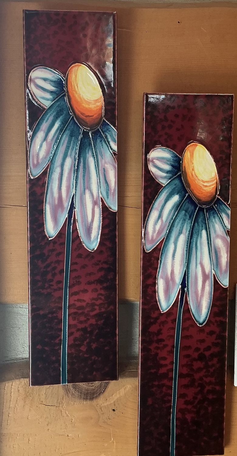 Red Daisy Tile 4”X16”