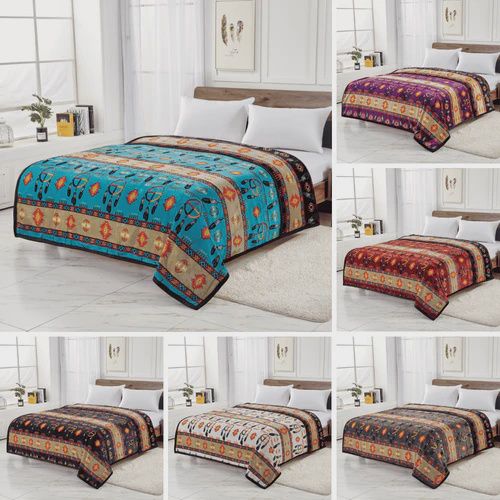 Nu Trendz Signature Collection Medicine Wheel with Eagle Feather Reversible King Blanket