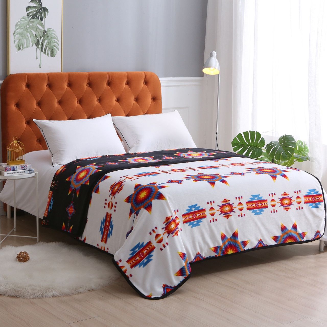 Nu Trendz Starburst Reversible Twin Blanket