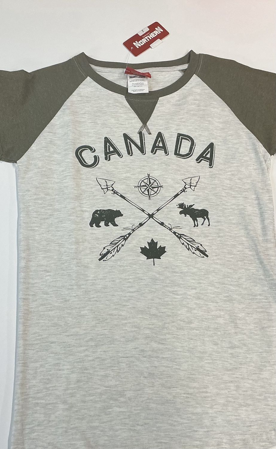 Canada Two-Tone T-Shirt Olive &amp; Grey