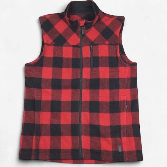 Adult Full Zip Plaid Vest, Size: Medium