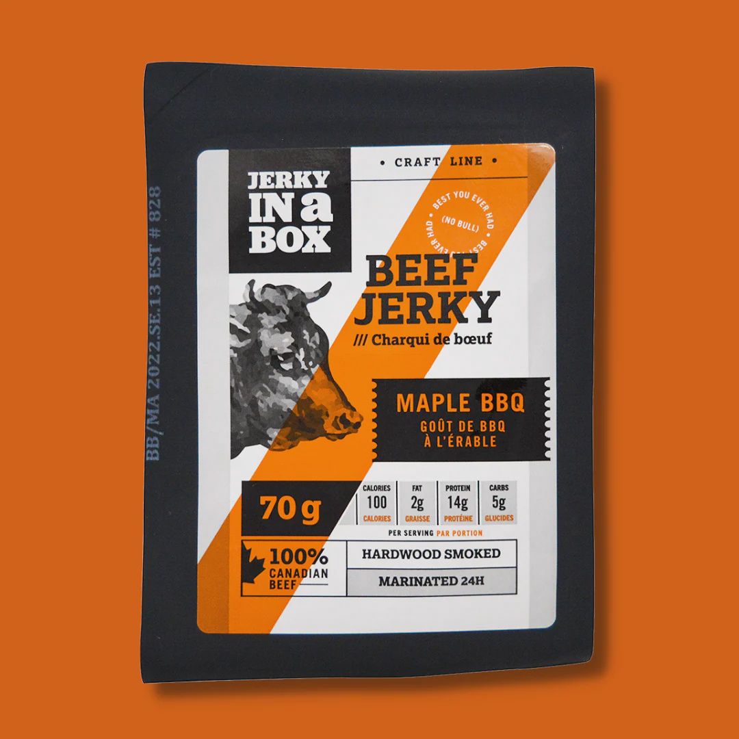 Jerky in a Box Beef Jerky 70g, Flavour: Maple BBQ