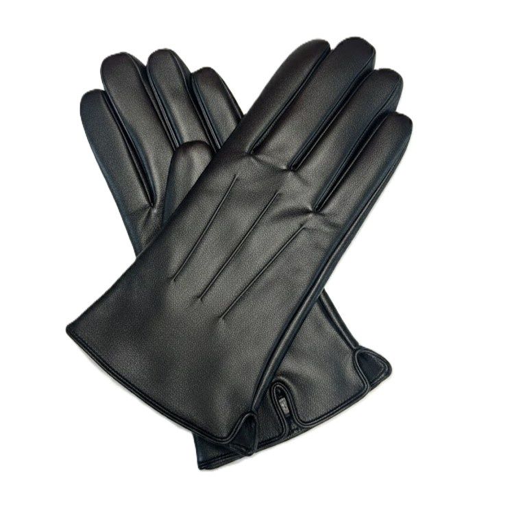 Plain Black Pleather Glove