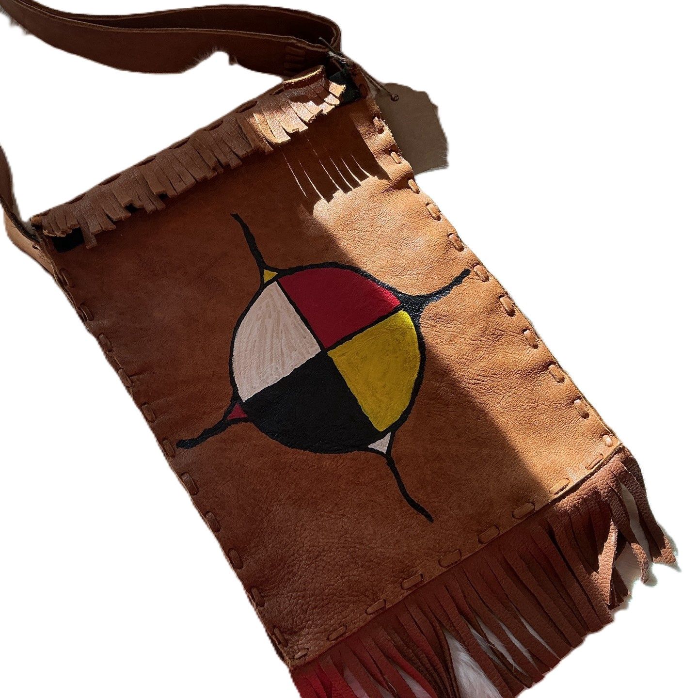 Medicine Wheel Crossbody Hide Purse