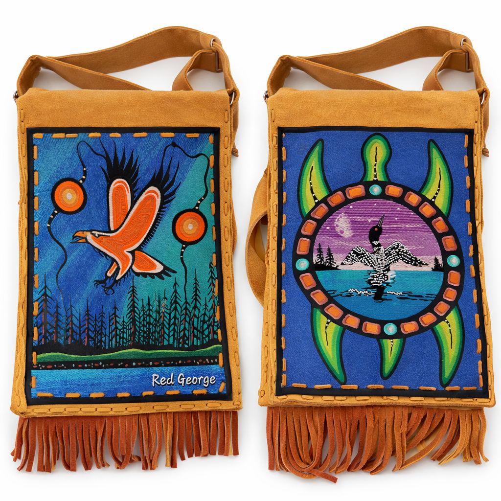 Embroidered Patch Crossbody Hide Purse