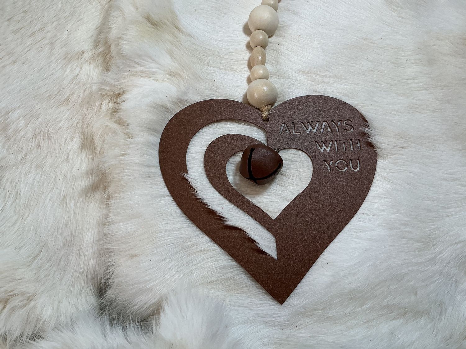 Laser Cut Heart Wind Chime, Design: Always With You