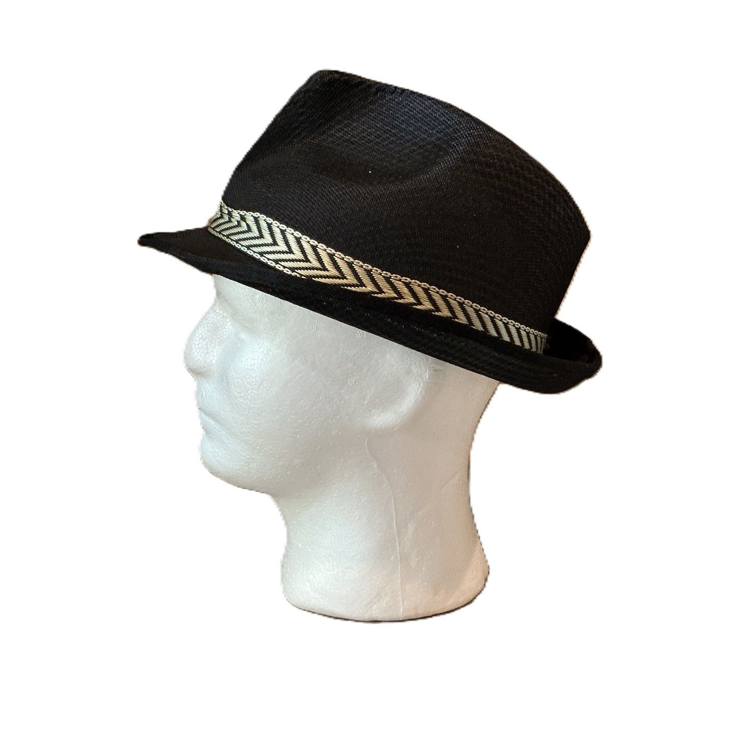 Black Fedora with Chevron Stripe