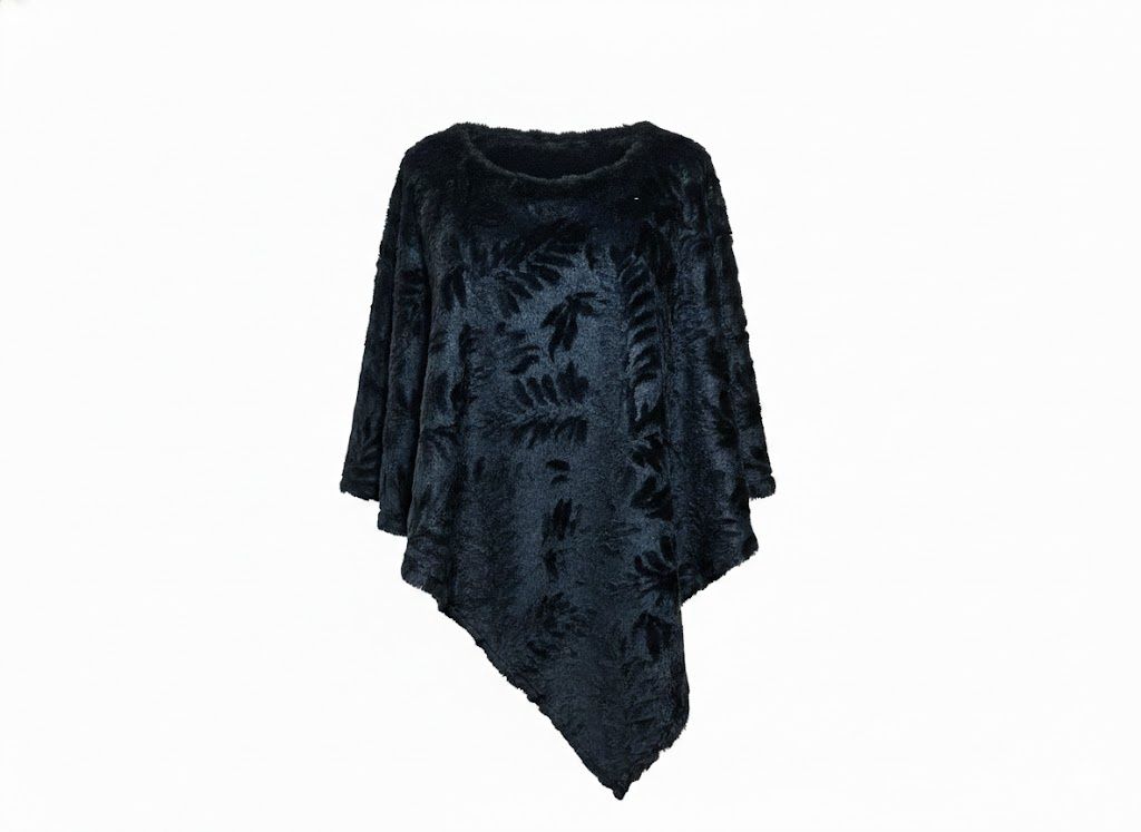 Plush Black Fashion Cape