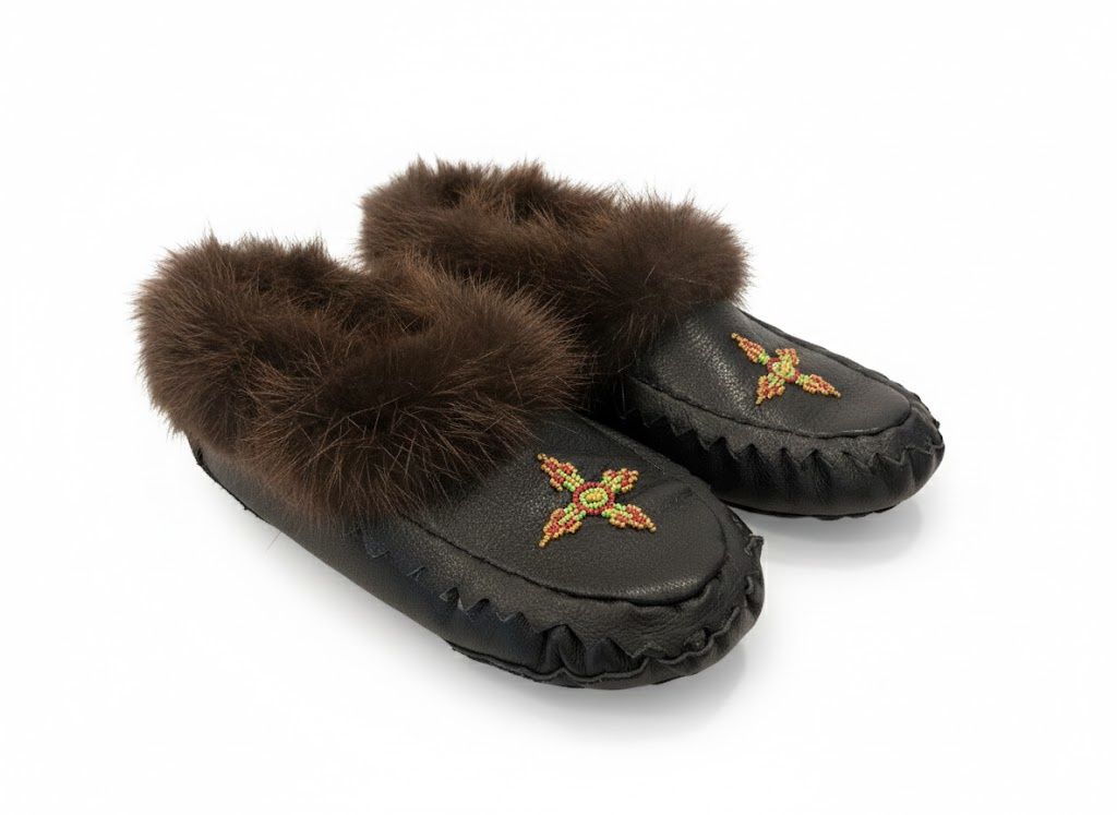 Handmade Fur Lined Leather Moccasin