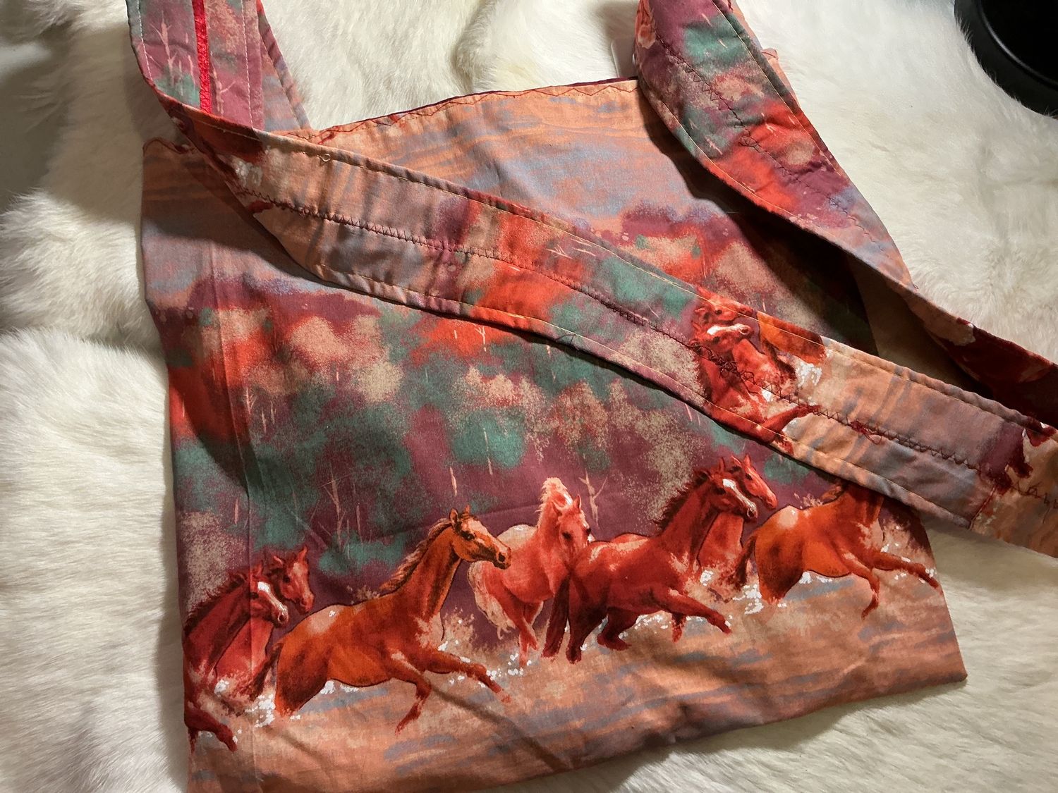 Medicine Picking Bag Horse Pattern, Style: Matching Strap