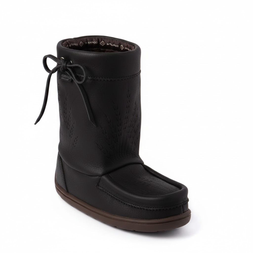 Manitobah Waterproof Child Gatherer Tall Bootie- Child, Color: Charcoal, Size: 10