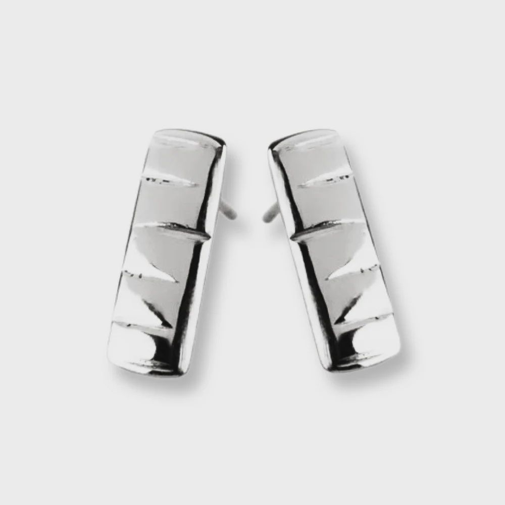 Sapling &amp; Flint 10kt Gold Mini Birch Studs, Material: 10kt White Gold