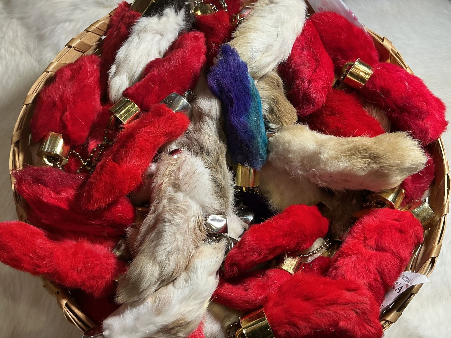 Rabbit Foot Keychain Assorted