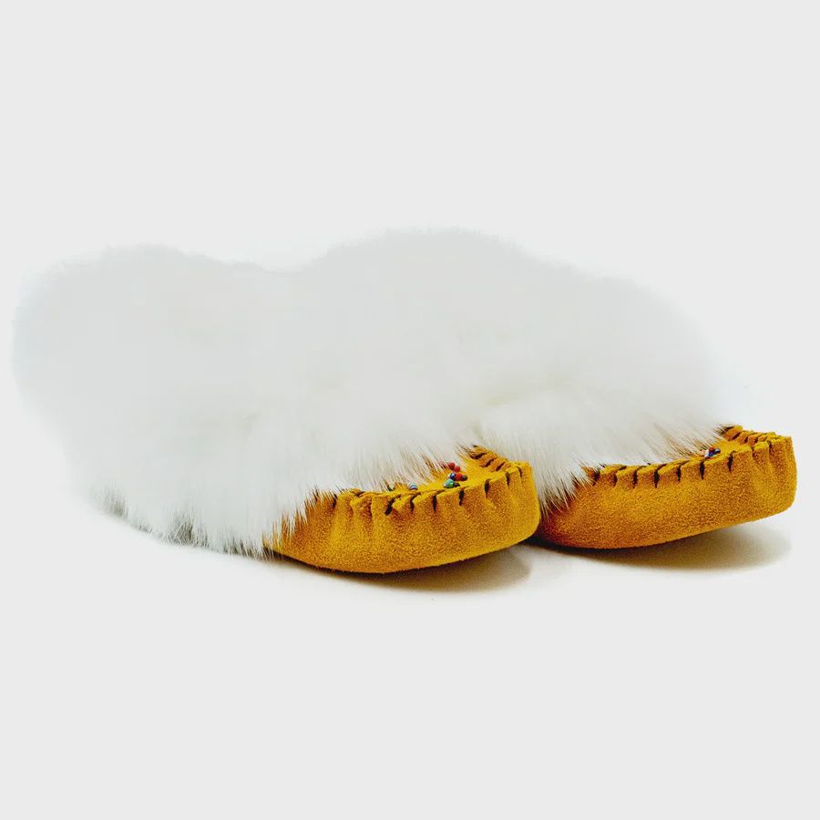 Bastien 220J Beaded Fur Trim Moccasin- Junior