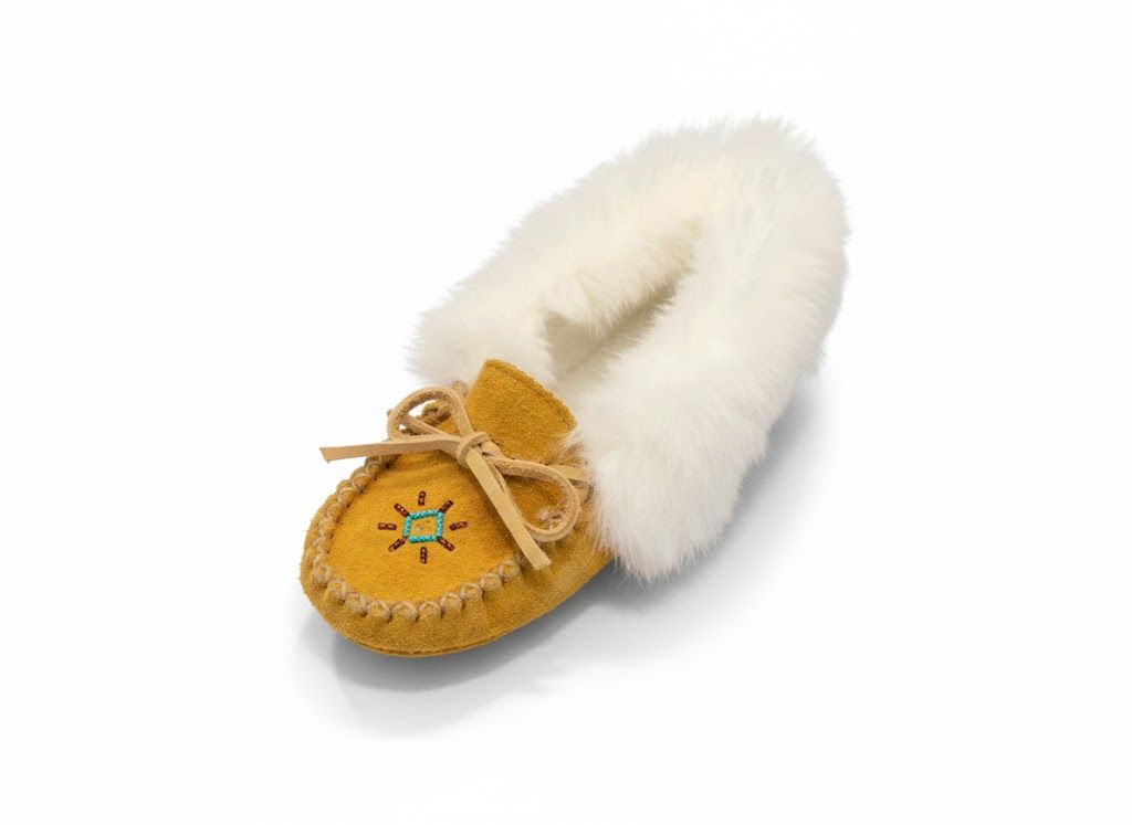 Bastien 404F Beaded Fur Lined Moccasin- Ladies, Size: 8