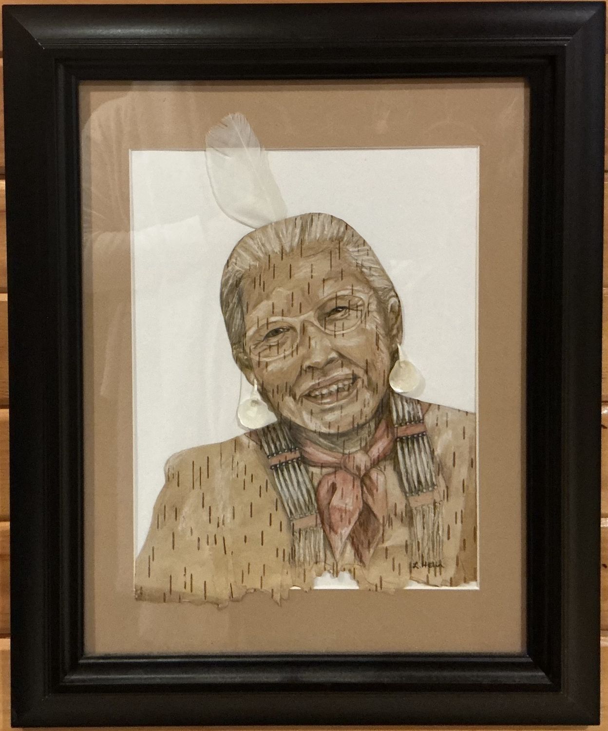 Linda A Helin Female Traditional Dancer Framed O/C