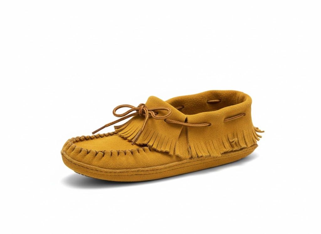 Bastien 169F Fringe Trim Ankle Moccasin- Ladies, Size: 7