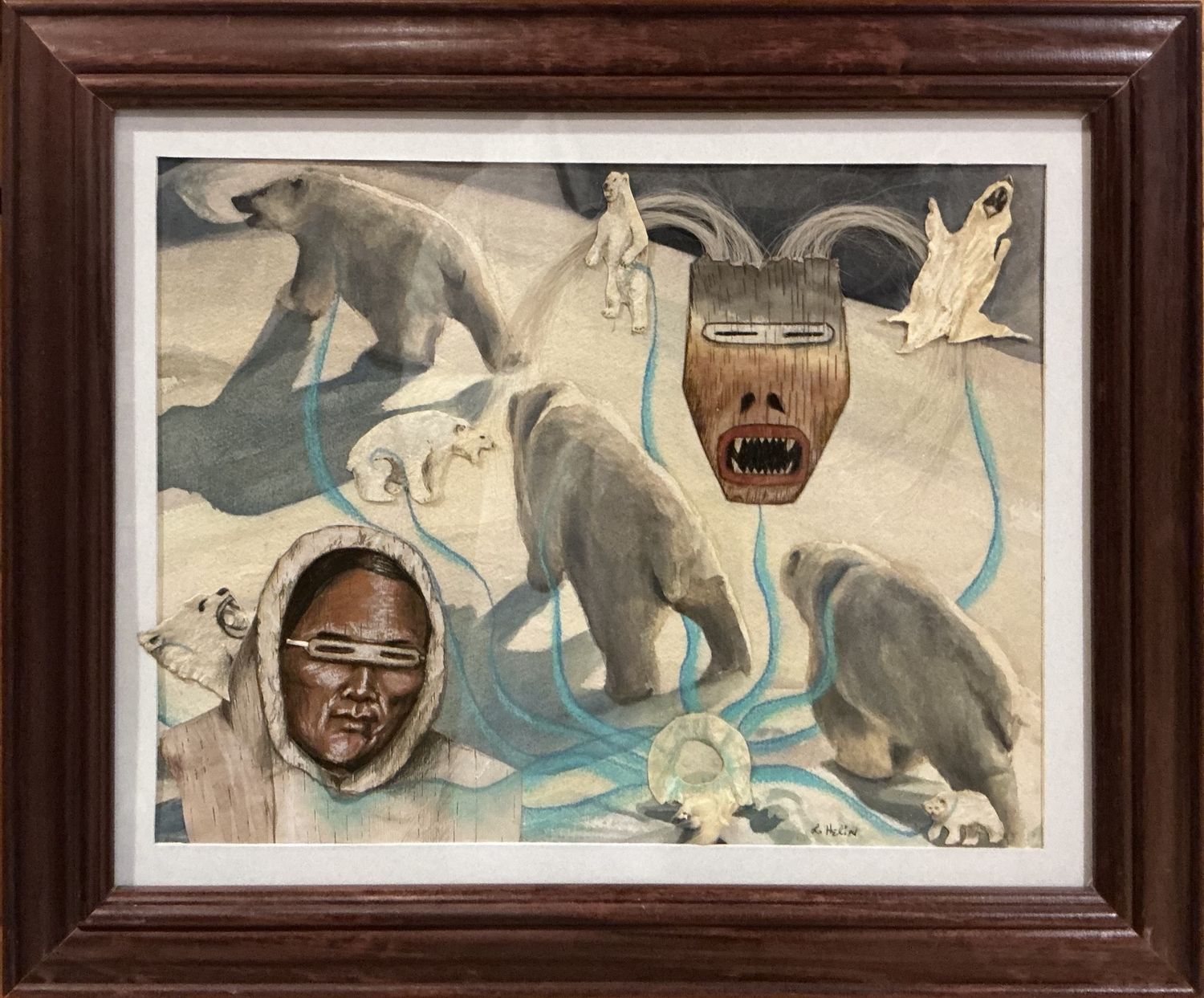 Linda A. Helin Spirit of the Polar Bear Framed O/C