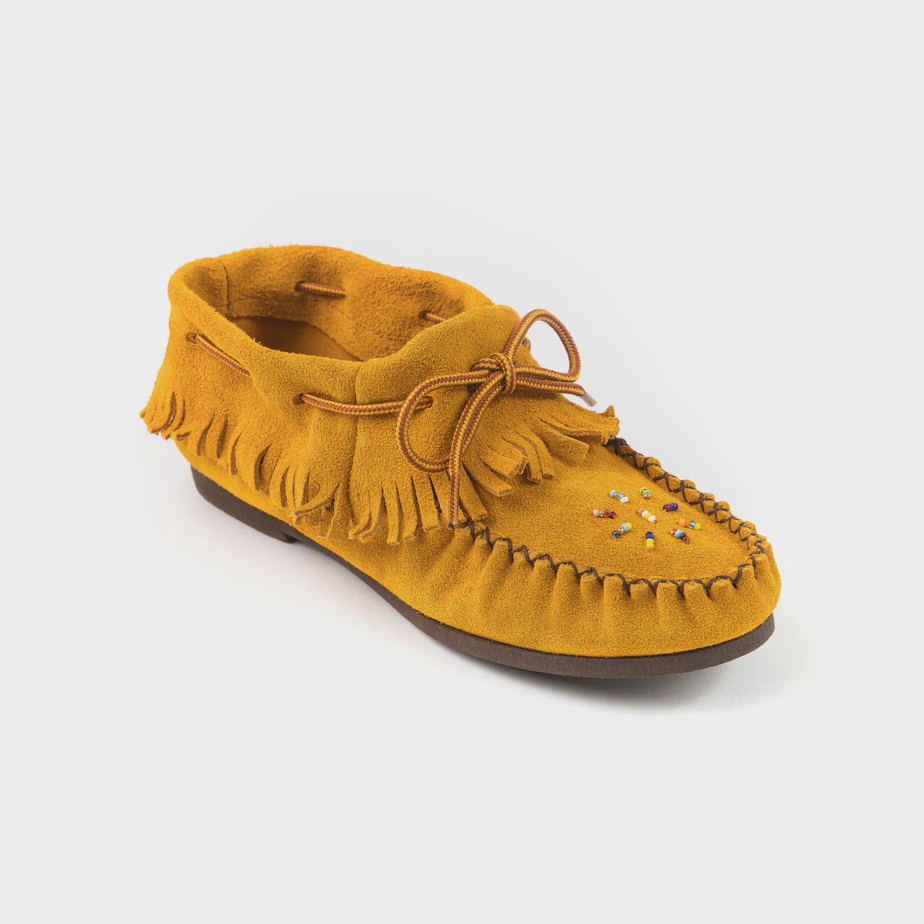 Bastien 166XX F Beaded Fringe Trim Moccasin- Ladies, Size: 6