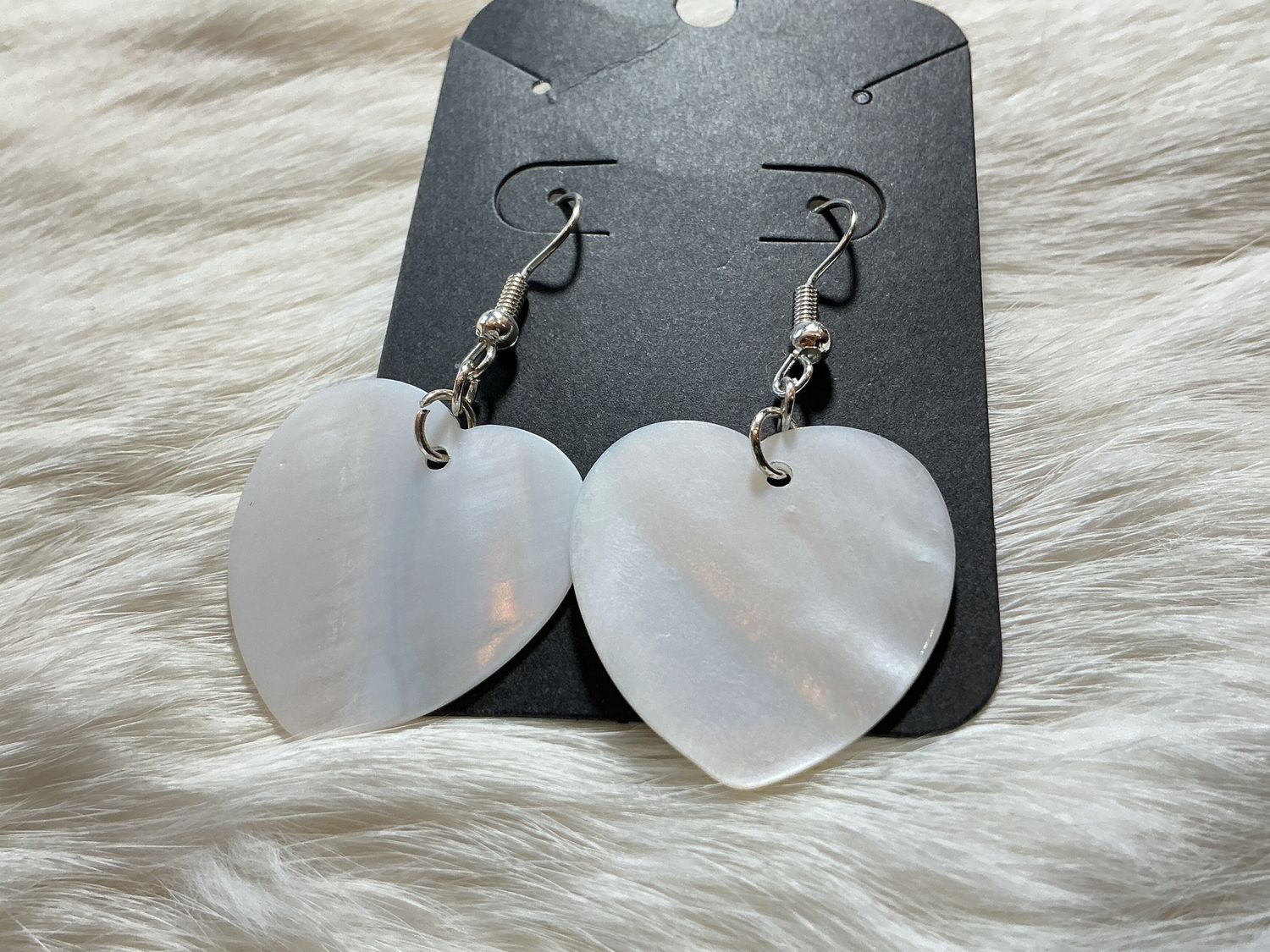 BC Trading Mother of Pearl Heart Earrings