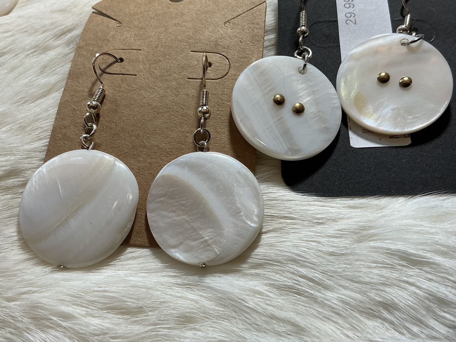 BC Trading Mother of Pearl Round Dangle Earring