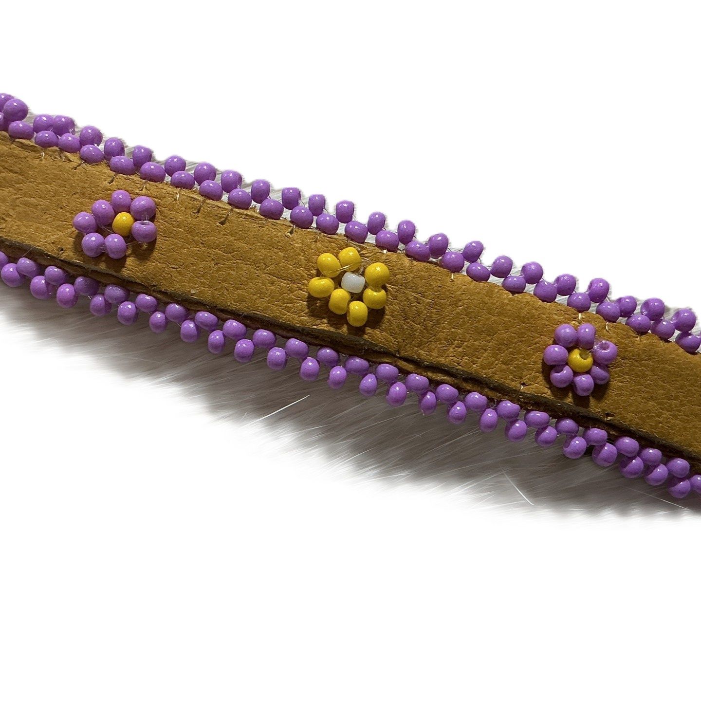 Beaded Barrett’s by Patricia Commanda, Design: Purple/Yellow Floral