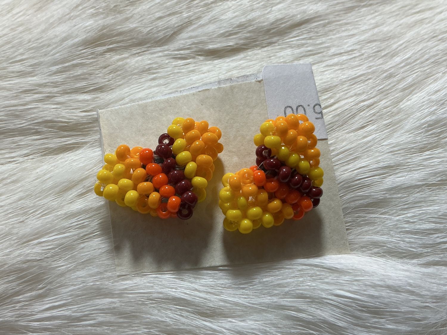 Beaded Heart Mini Stud Earrings Assorted, Colorway: #1