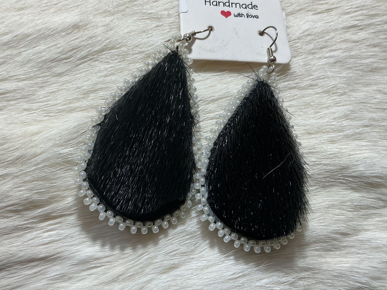 Black Sealskin Earring by Patricia Commanda, Style: Doubled Sided Sealskin