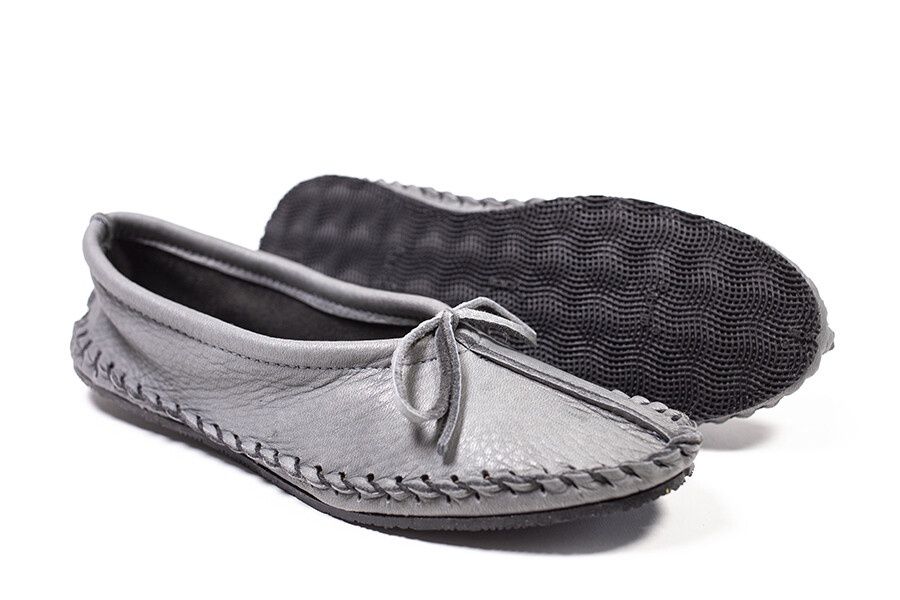 Ballet Slipper Rubber Sole- Ladies, Color: Grey, Size: 7