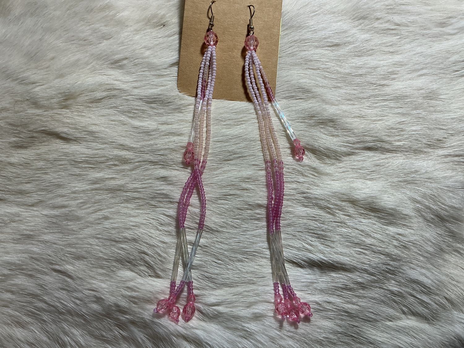 Xtra Long Dangle Earrings Pink by Calista Matinet