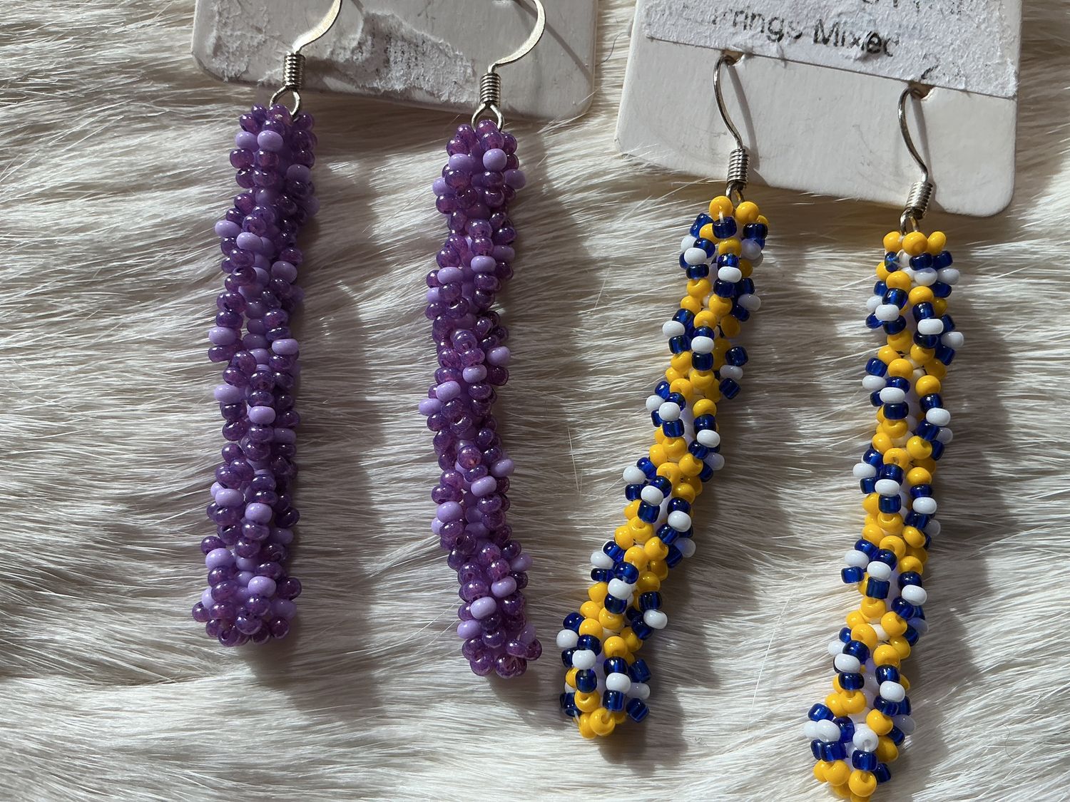 Beaded Dangle Earrings by Melinda Commmanda