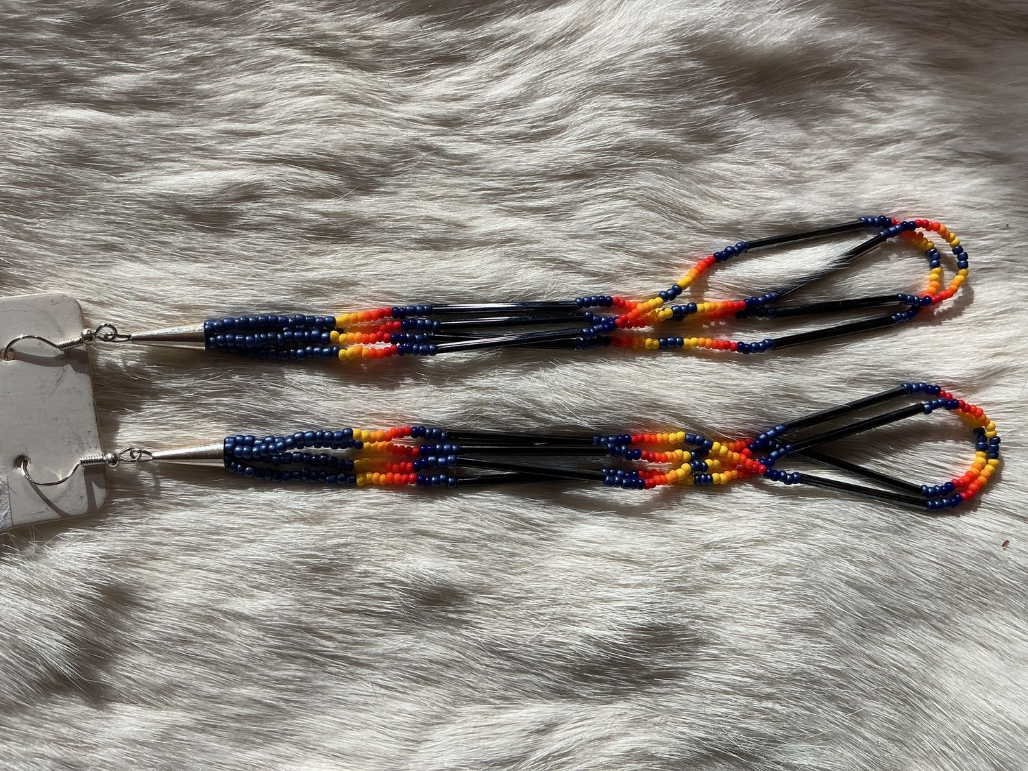 Xtra Long Beaded Dangle Earrings by Melinda Commanda, Colorway: #1