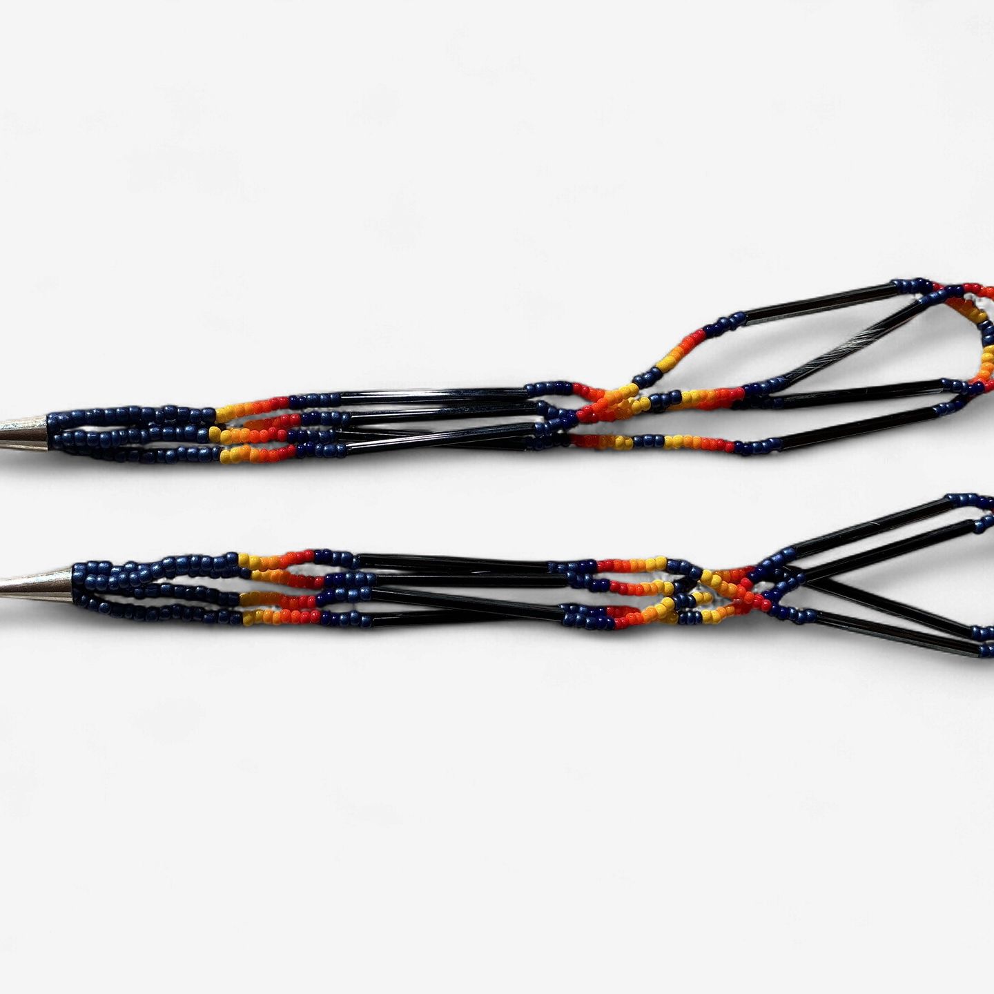 Extra Long Beaded Earrings, Colorway: #1