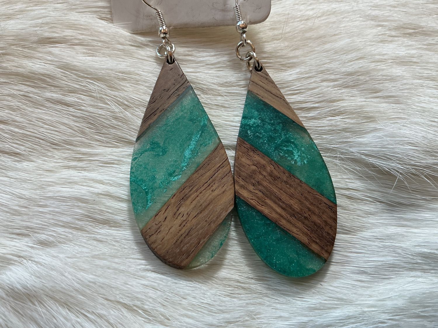 Resin Design Dangle Earrings Assorted by Melinda Commanda, Design: Teardrop