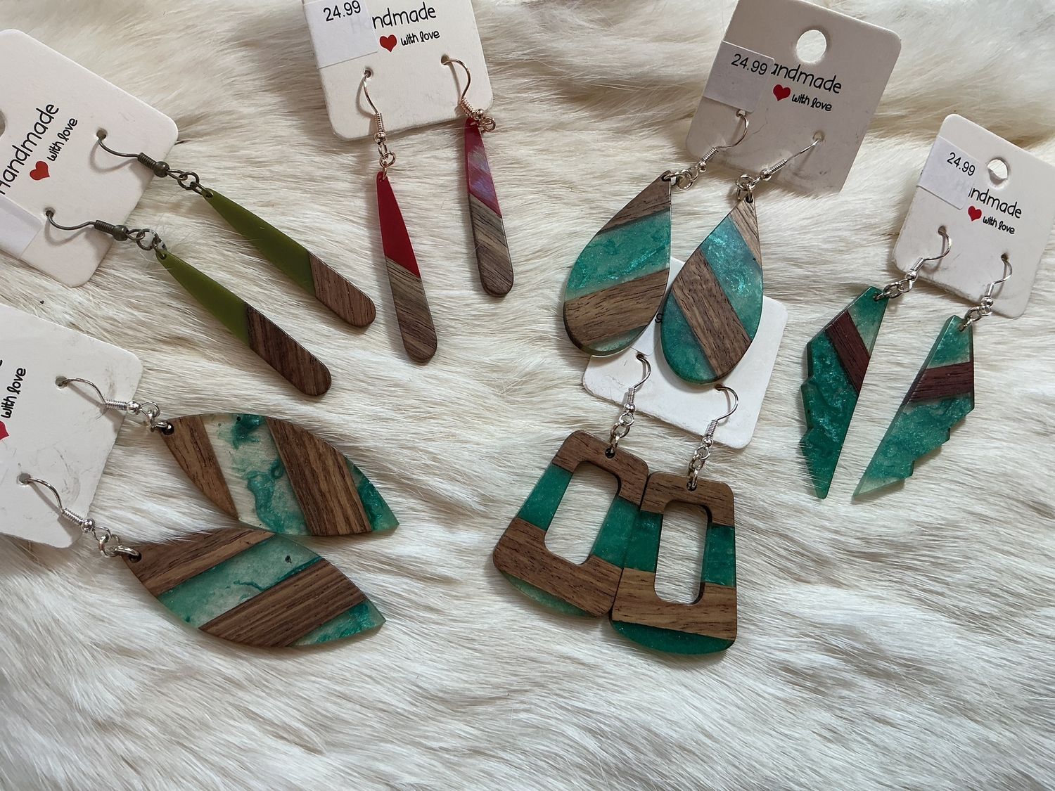 Resin Design Dangle Earrings Assorted by Melinda Commanda