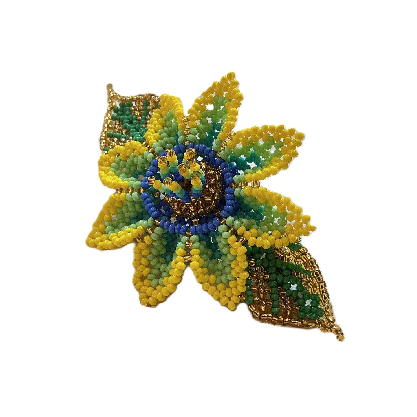 Beaded 3D Flower Hair Clip, Design: #1