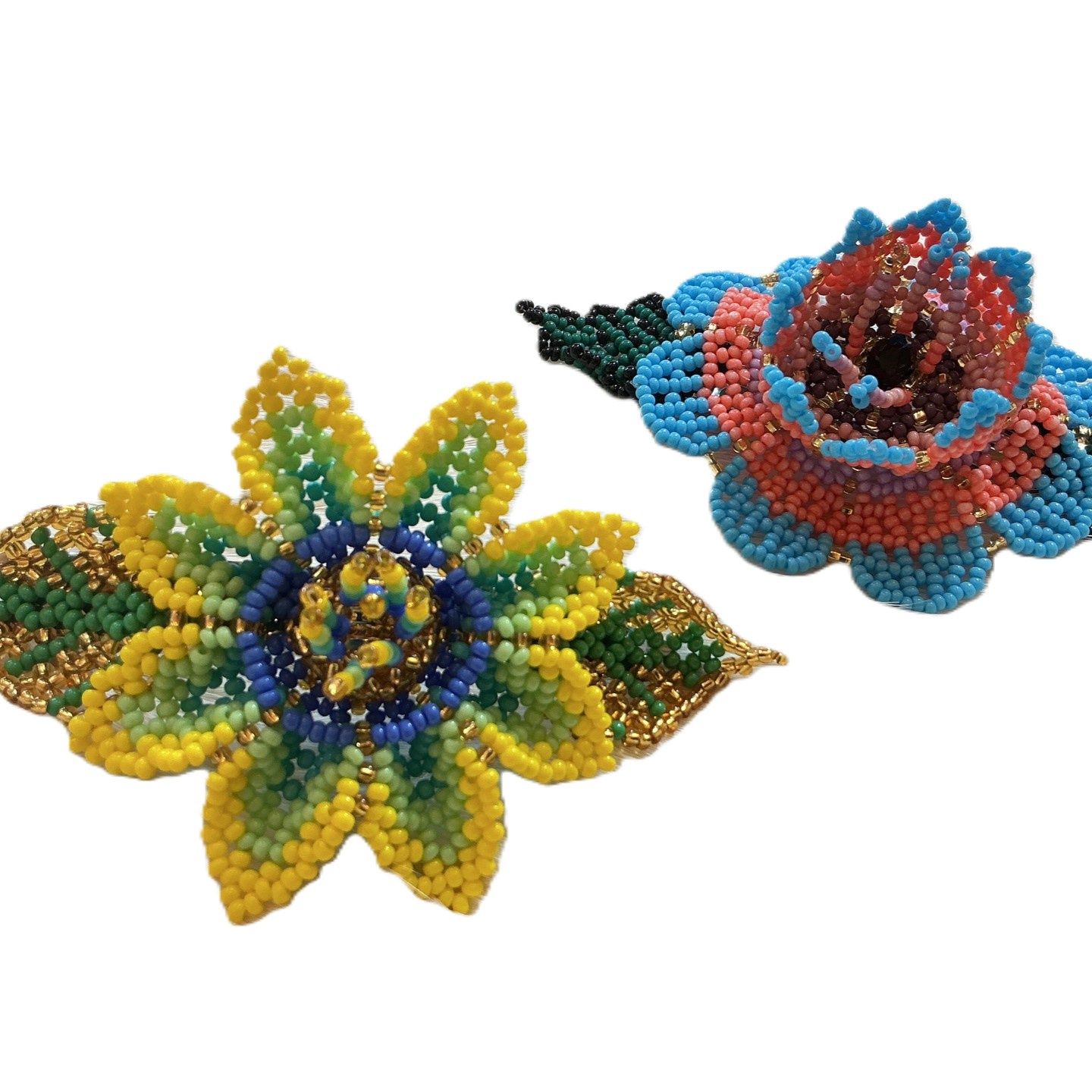 Beaded 3D Flower Hair Clip