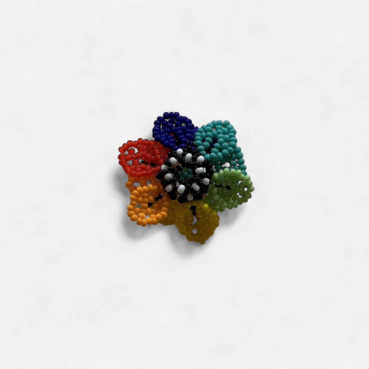 Beaded 3D Flower Rings, Colorway: #1