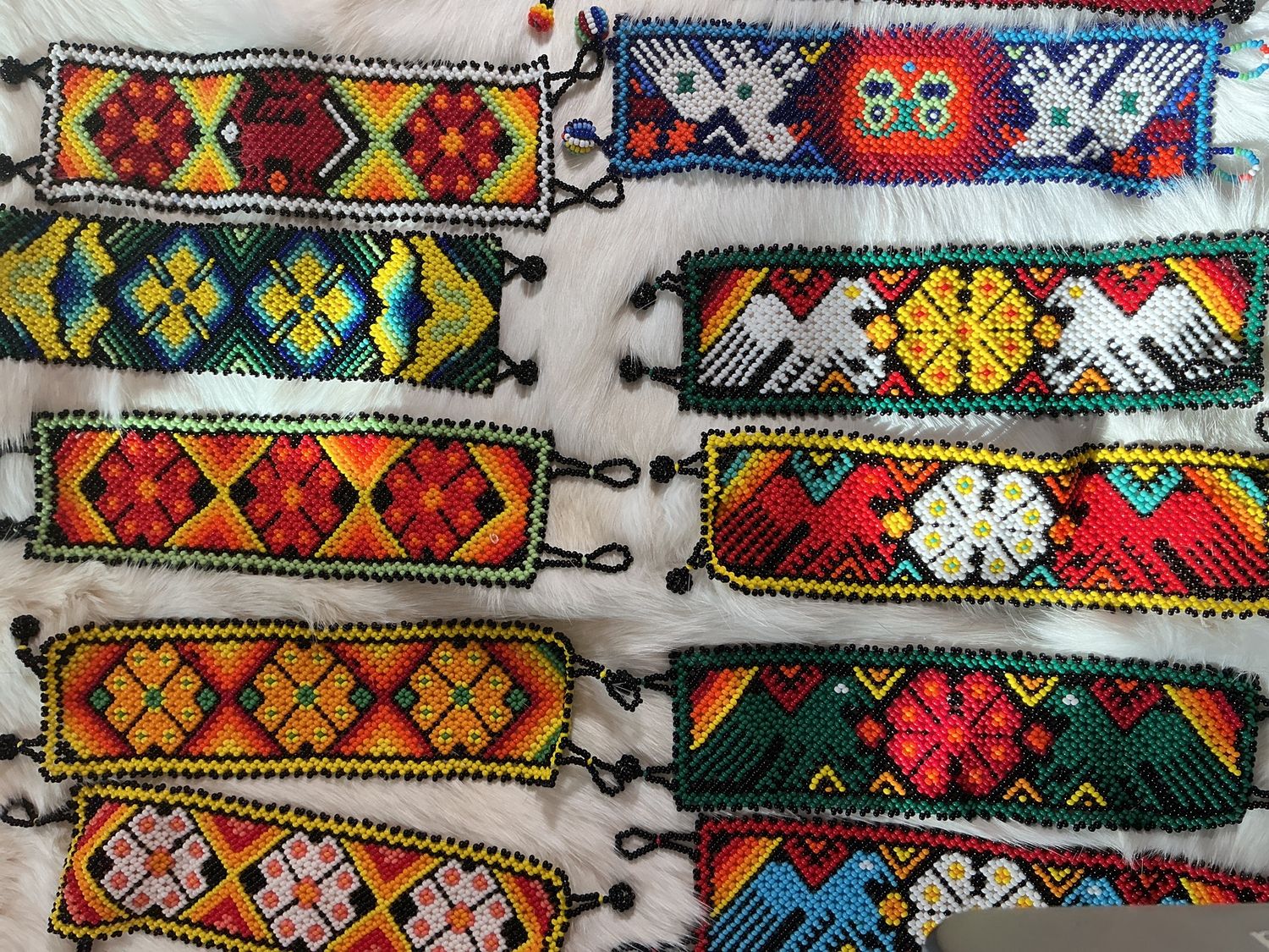 Beaded Wide Flat Bracelet