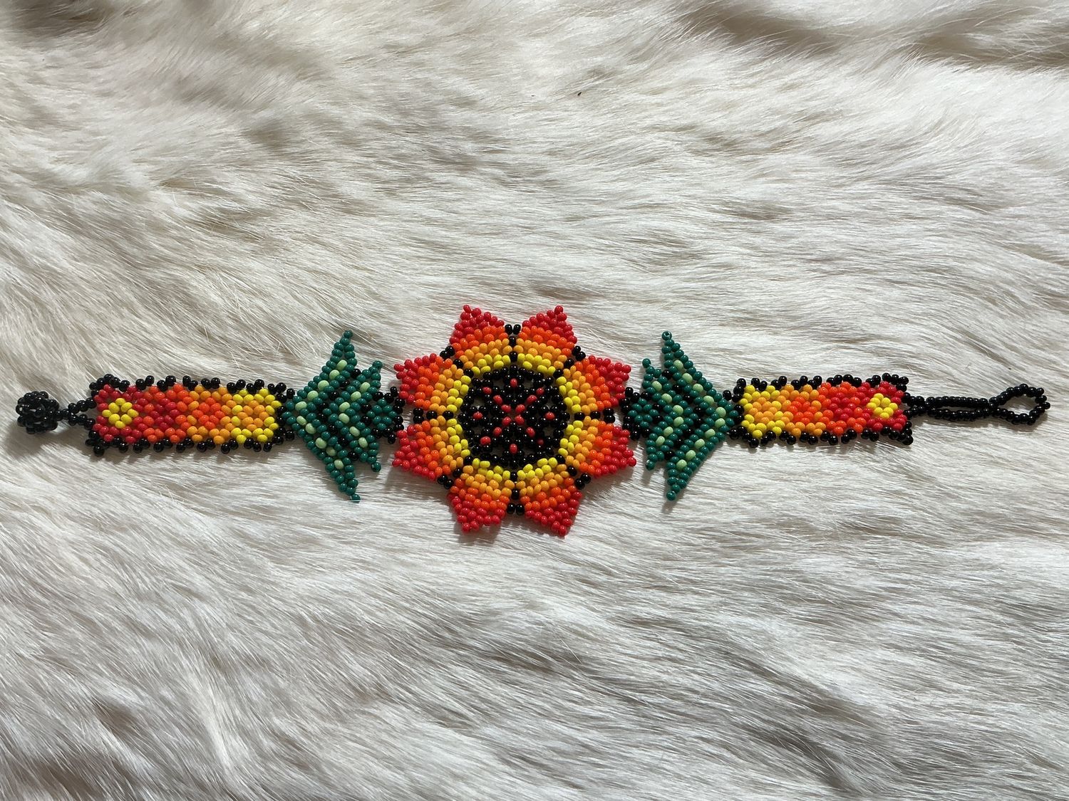 Beaded Flower Design Bracelets, Style: Large #1