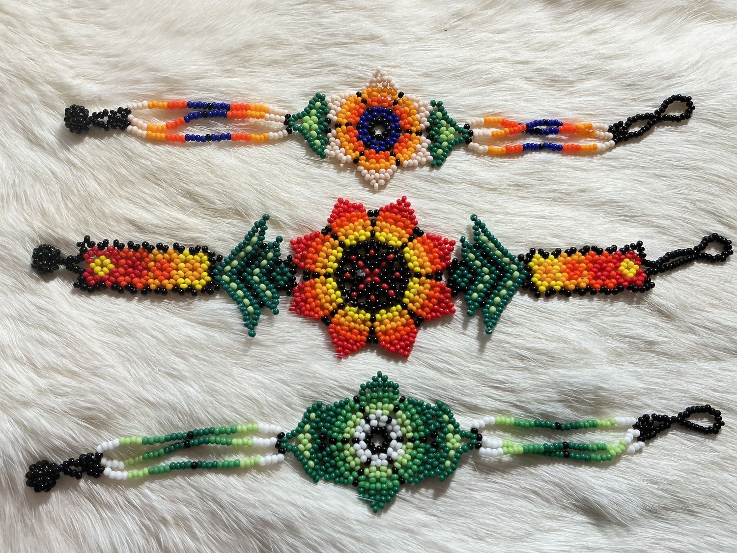 Beaded Flower Design Bracelets
