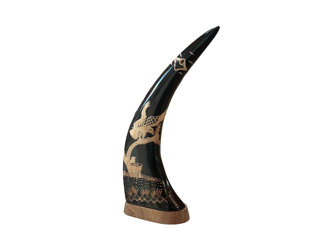 Carved Buffalo Horn 1pc