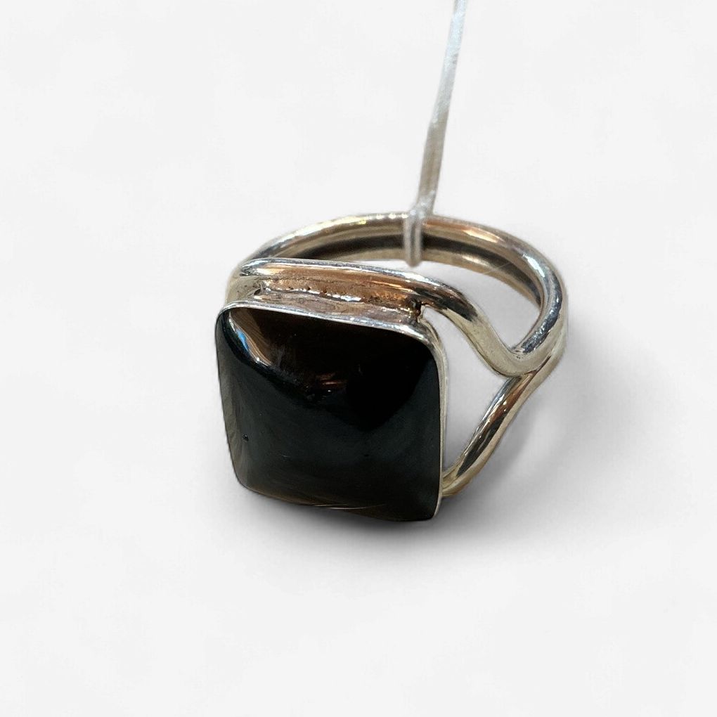 Carmel Assorted Stone Sterling Silver Rings, Material: Square Onyx