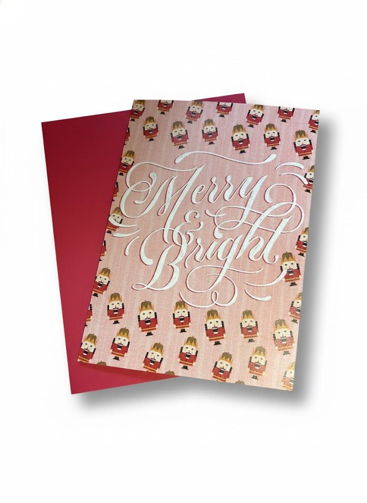 Individual Christmas Holiday Card, Design: Merry &amp; Bright Nutcracker, Holiday: Christmas