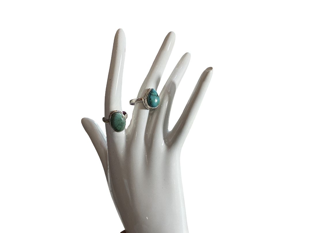 Assorted Sterling Silver Turquoise Stone Rings