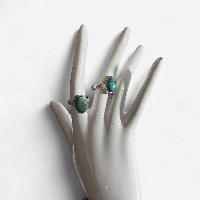 Assorted Sterling Silver Turquoise Stone Rings