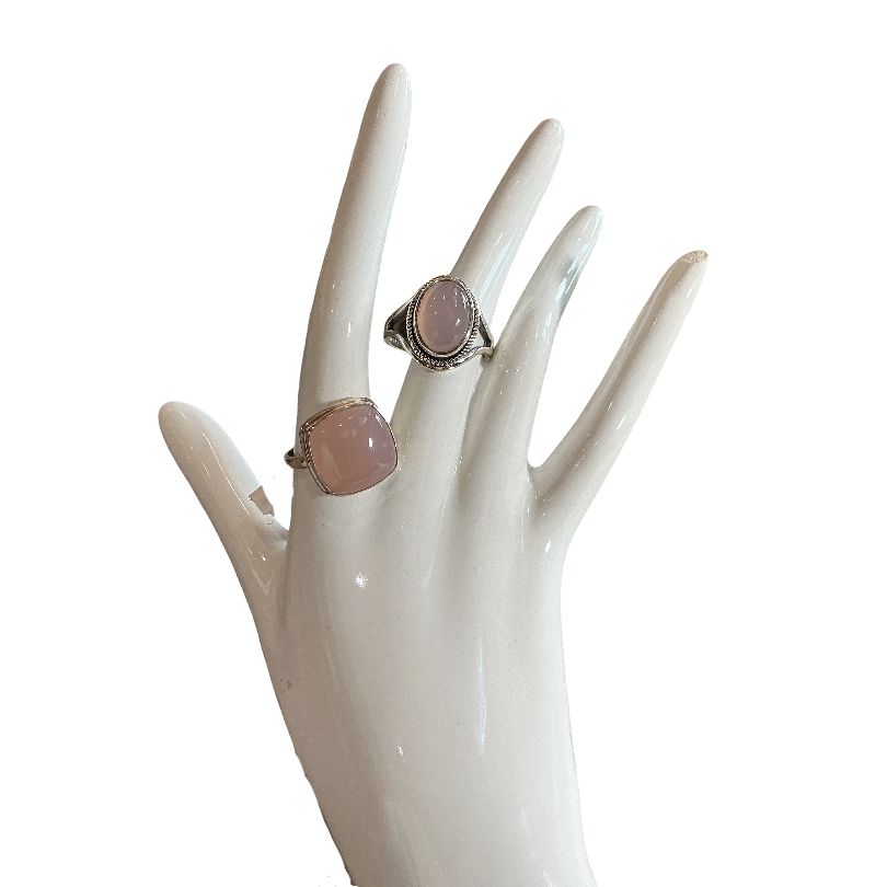 Sterling Silver Rose Quartz Rings