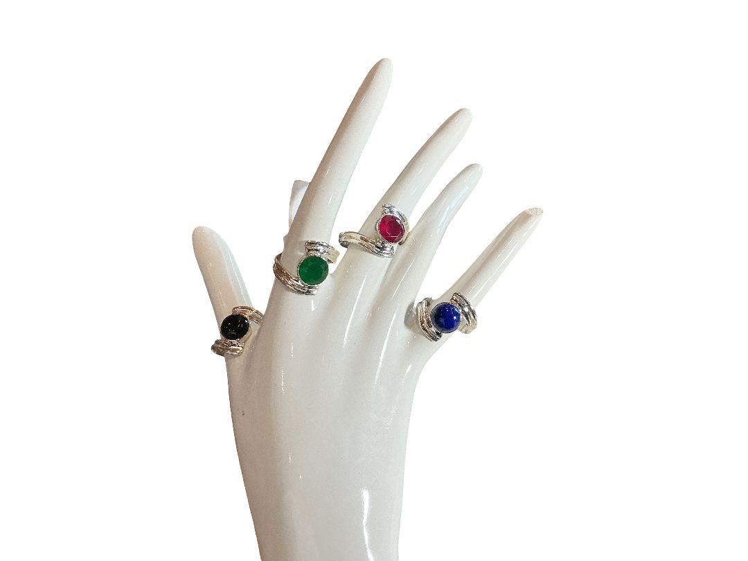 Assorted Stone Sterling Silver Rings
